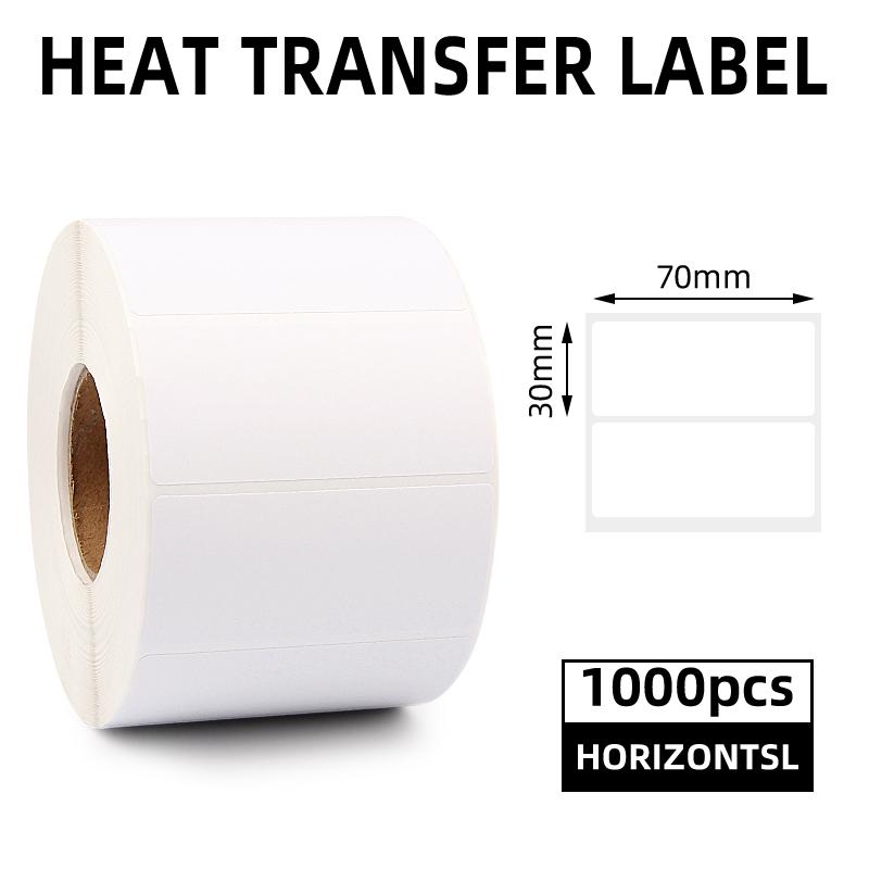 LTLL Factory Customized Zhejiang 70X30MM Heat Transfer Printing Label Clear Strong Adhesive Coating Promotion Grocery (White,1000Sheets/Roll&70X30mm(1000Sheets/Roll)) белый