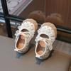 Spring and Autumn Girls' Princess Shoes, Leather Shoes, Baby Walking Shoes, Polka Dot Lace, Soft Sole, Sweet Bow1Toddler