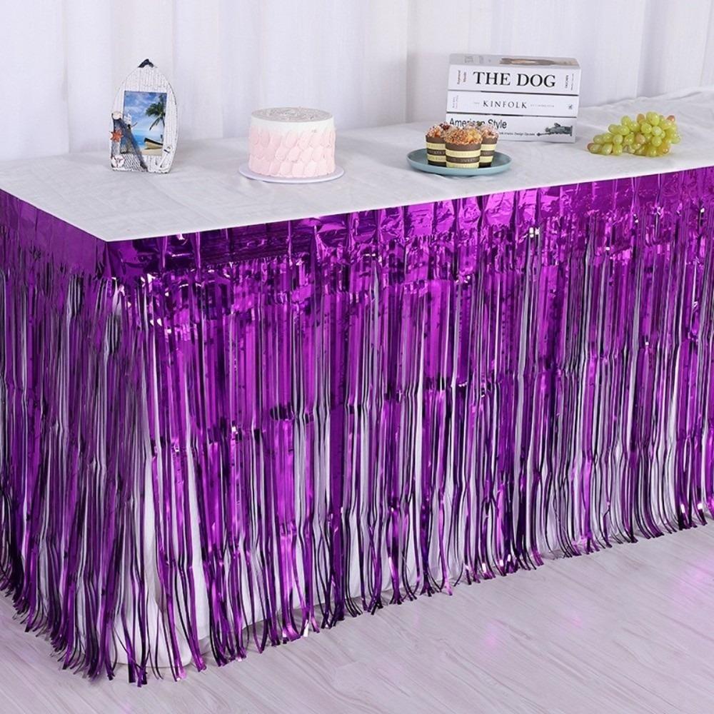 Colorful Table Skirt Tablecloths  For Party Birthday Gatherings Holiday Wedding Decorations