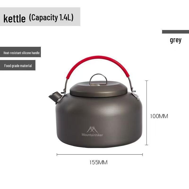 Mountain Guest Gray Outdoor Cookware Set | Portable Aluminum Frying Pan, Grill Pot, and Cooking Pot Set