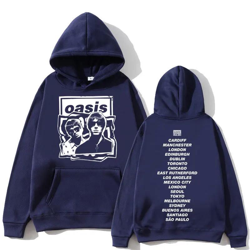 Rock Band O-Oasis Live 25 Tour Merch Hoodies Men's Women Fashion Long Sleeve Hoodie Oversized Vintage Hooded Sweatshirts