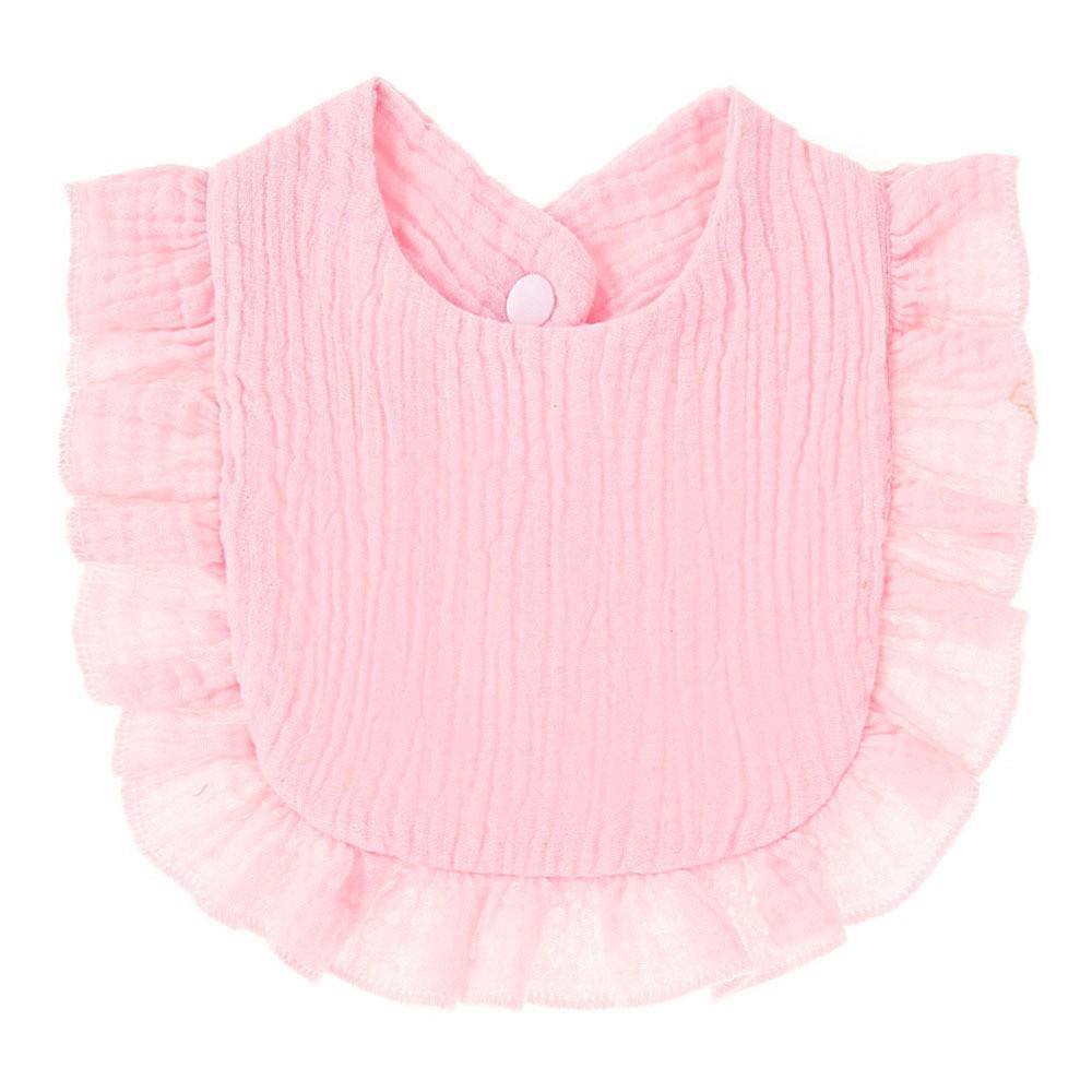 Ruffled Pure Cotton Baby Bibs with Lace Trim