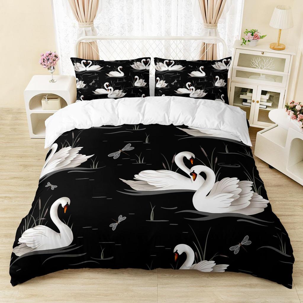 Swan Down Quilt Cover Cherry Blossom Quilt Cover Bedding Set Sweet Girl Romantic Three-Piece Set