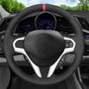 Car Steering Wheel Cover Braid Anti-Slip Black Suede Leather For Honda CR-Z CRZ 2011 2012 2013 2014 2015 2016 Car Accessories