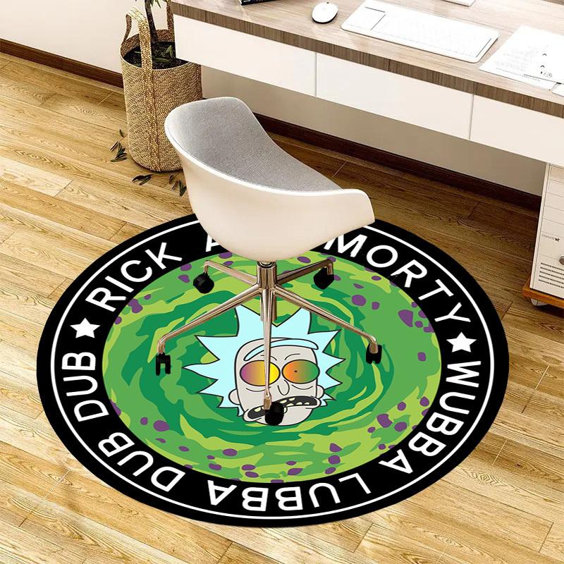 1pz Rick and Morty Dubstep Wubba Lubba DUB Tappeto Rotondo, Realizzato in Poliestere, Perfetto per Decorare Sedie da Ufficio, Soggiorni, Un Vibrante Decorativo