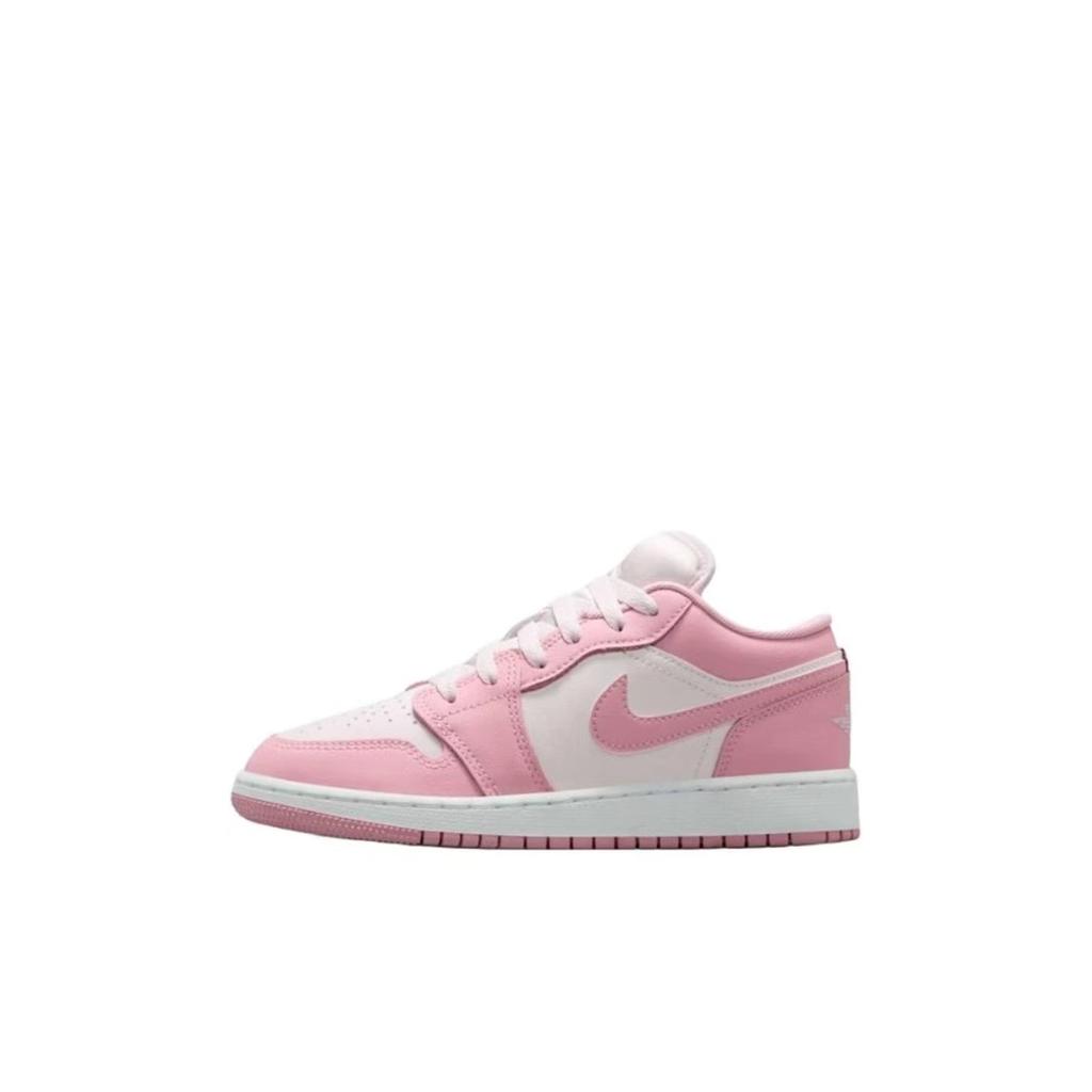 Jordan Air Jordan 1 Powder Cushioning Abrasion Resistant Vintage Basketball Shoes Women's Yellow Pink 553560-614(Team858-1.0)