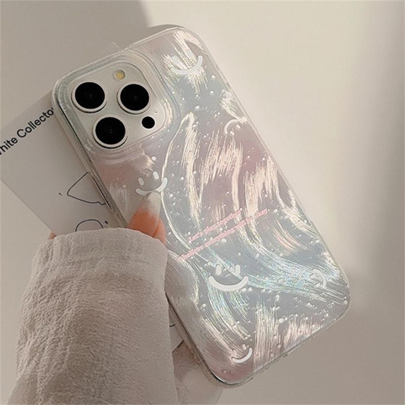 Ins Korea Cute Smile & Stars Phone Case For Samsung Galaxy S24 Ultra S23 FE S22 S21 Plus A15 A35 A55 A34 A54 A14 A53 A52 Cover