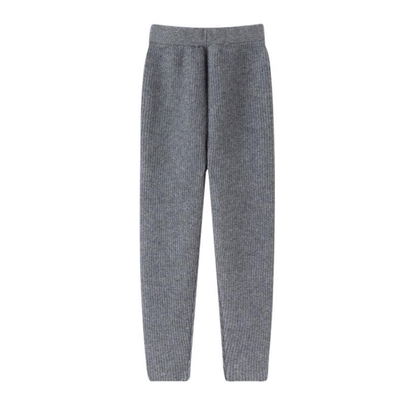 

Children s Cashmere Ribbed High-Waisted Knit Pants - Unisex Slimming Warm Base Layer for Autumn/Winter 130cm