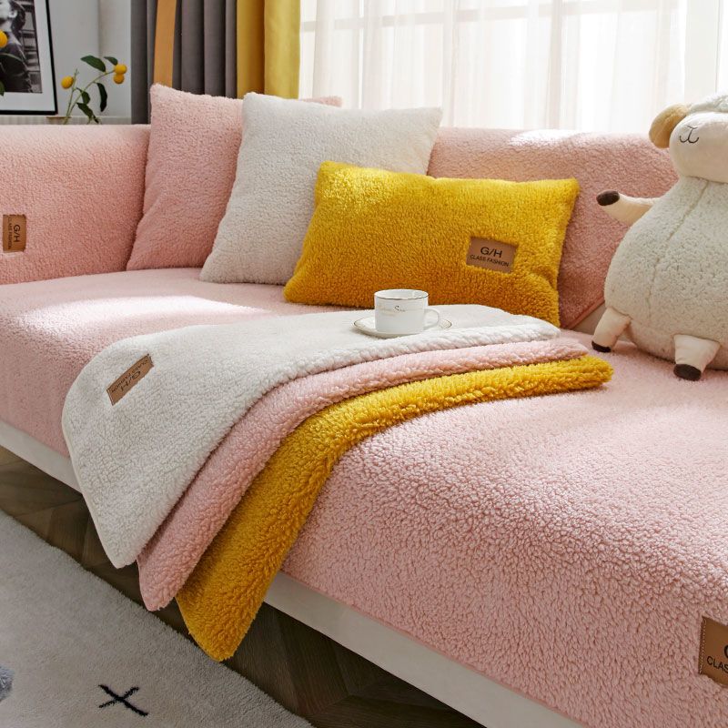 Modern Sofa Covers for Living Room Winter Lamb Wool Sofa Slipcovers Sofa Towel Thicken Plush Soft Anti-slip Couch Cover for Home