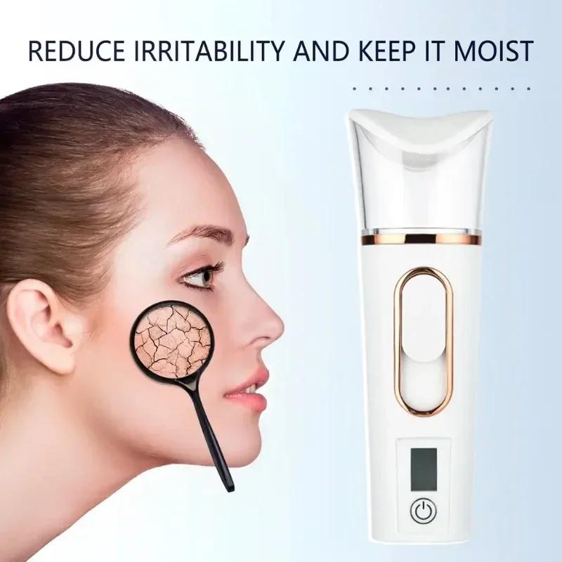 Nano Spray Facial Steamer Humidifier  Mini Handheld Portable Mist Sprayer Water Instrument Hydration Humidifier Skin Care Gift