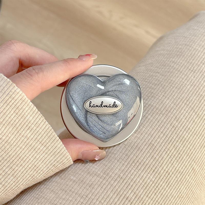 Little Fresh Girl Heart-Shaped Mobile Phone Airbag Bracket Magnetic Glitter Magsafe Ring Desktop Watching Drama Lazy