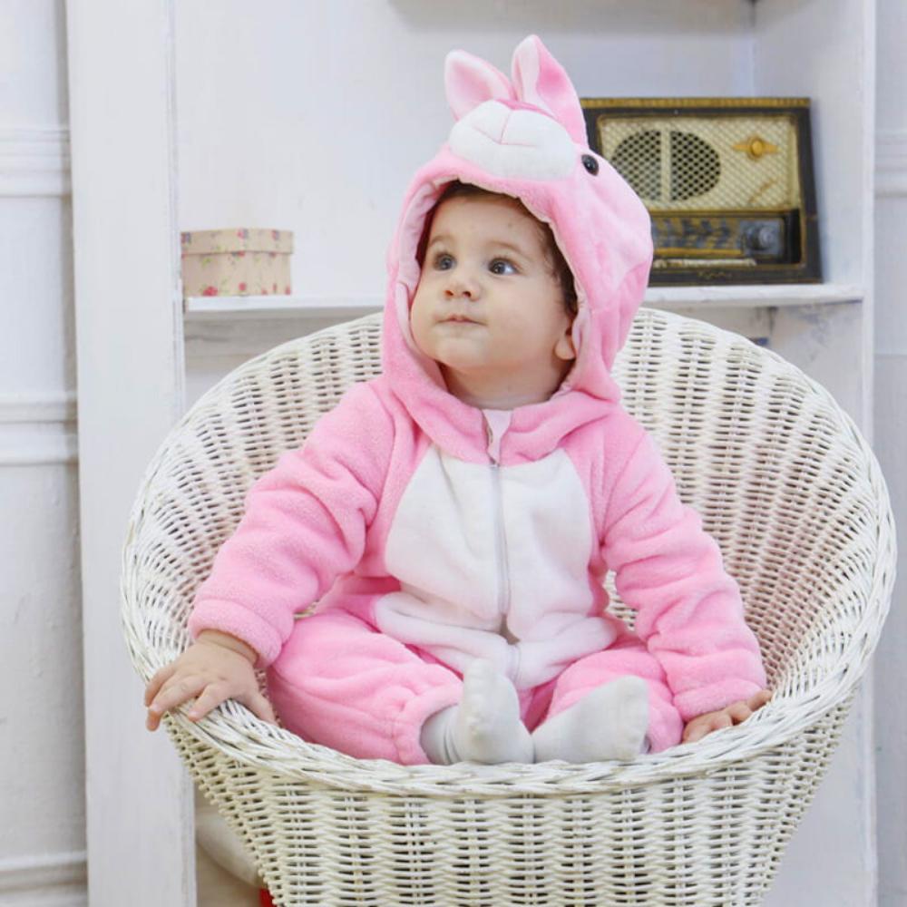Piżama Onesie Przebranie Śpiochy Różowy Króliczek Niemowlę 100: 85-90 Cm