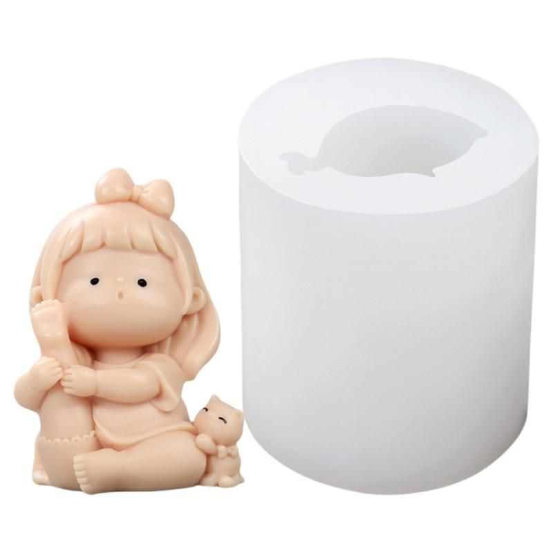 Baking Candle Mould Cute Castings Molds DIY 3D Silicone Mould Candle Silicone Handicrafts Moulds for Candle Making