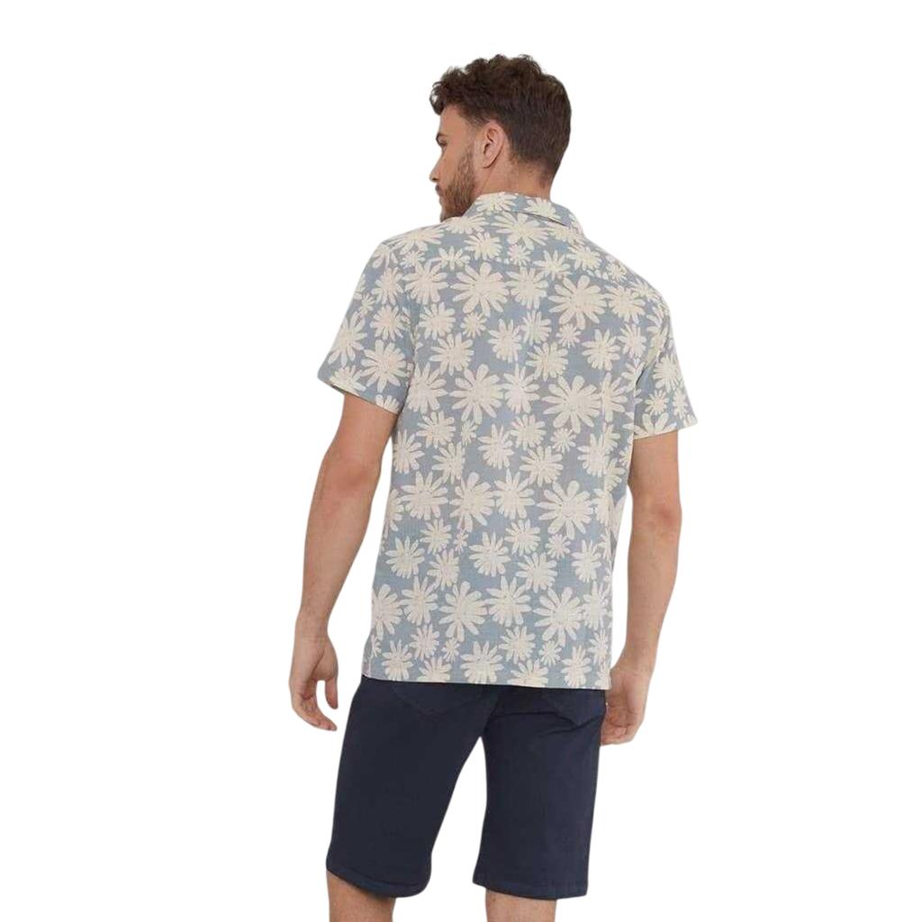 Threadbare Mens Floral Short-Sleeved Shirt