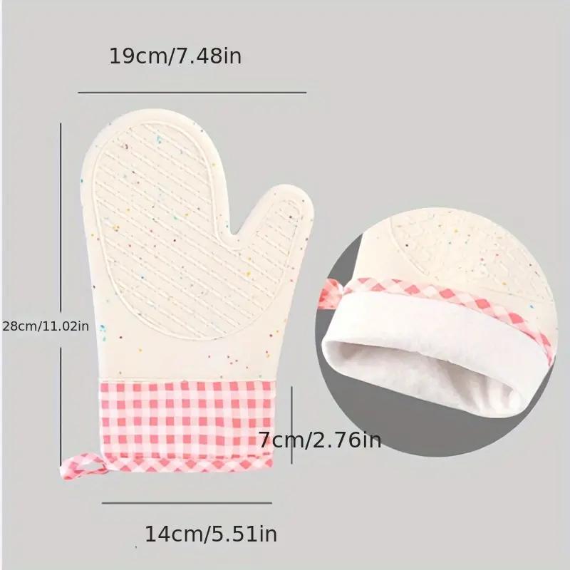 1pc, Silicone Insulated Glove, Anti Slip, Lengthened, Thickened And High-Temperature Resistant Kitchen Anti Scalding Utensils, Kitchen Supplies