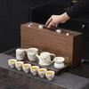 Ru Kung Fu Tea Set Household Ceramic Teapot Teacup Opening Film Can Raise Beam Pot Cover Bowl Gift Box