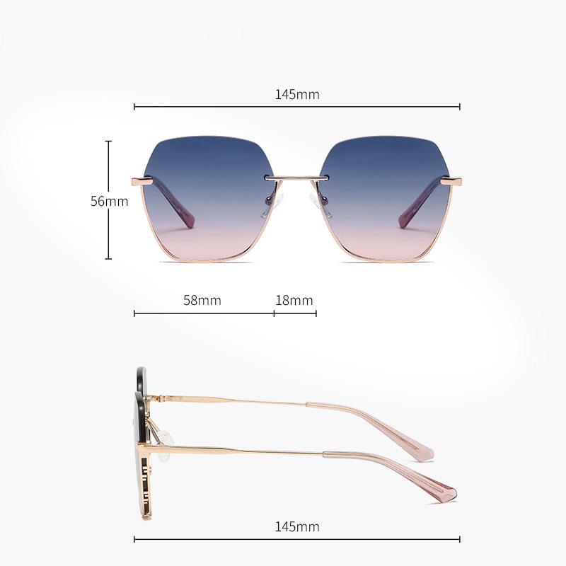 2025 New Polygonal Metal Frame Sunglasses with Fashionable and High-end Feel Sun Protection Travel UV400 Protection Sunglasses