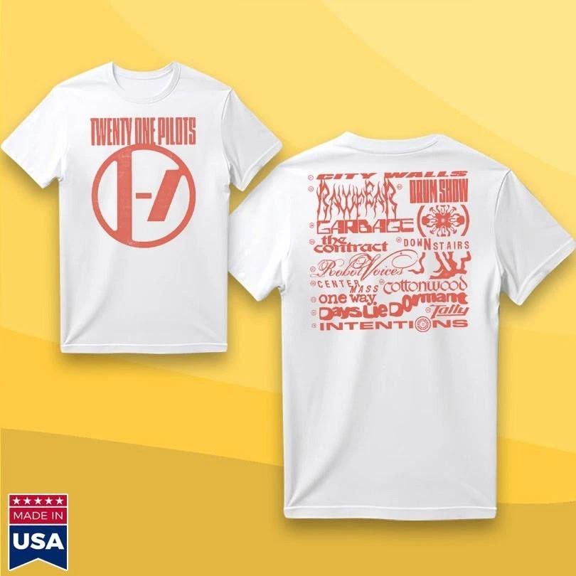 Twenty One Pilots Breach Список Треков 2025 Футболка Двусторонняя XXXL