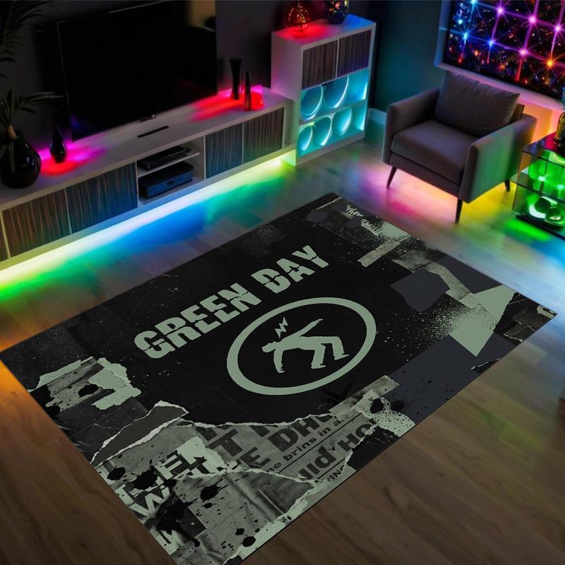 Green Day Design Crystal Velvet Carpet Cozy Non?Slip Printed Rug For Bedroom Living Room Entrance