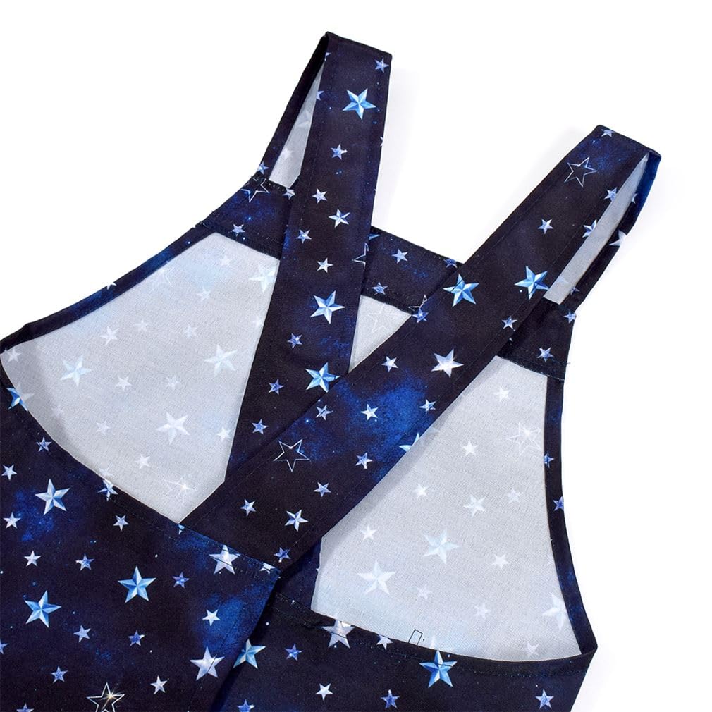 Candy Rückenkreuzschürze mit Bandana-Sternmuster für Nicht-resistentes Sterlingsilber NL102801 [Bunter Stil] Wasserabweisend Kinder (100-120cm