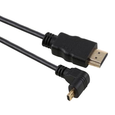 Cabo adaptador de conector banhado a ouro macho 4K HDMI de 30 cm para micro HDMI positivo angular