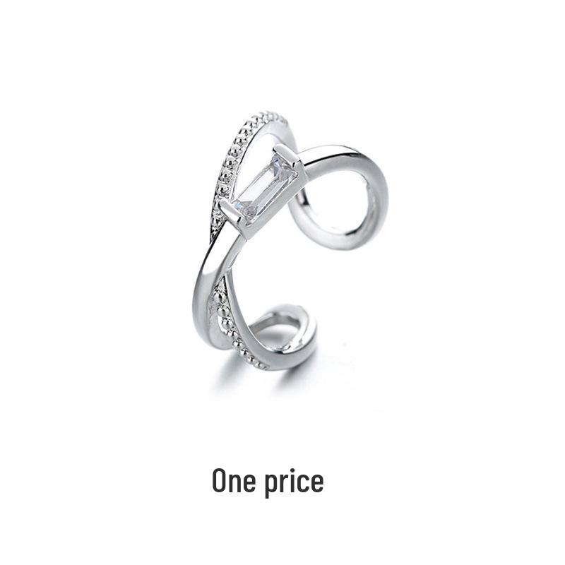 Zirkonia Doppel-Schicht Strass-Kreuz-Kette Ohne-Piercing Stern Ohr-Manschette für Damen