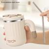 480ml Stainless Steel Insulated Drinking Cup Leak-Proof Thermal Coffee Mug with Handle and Lid Portable Teacup Container
