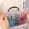 3 Tier 18-Grid Transparent Adjustable Stackable Compartment Slot Plastic Storage Box For Organizing Toys Jewelry Accessories