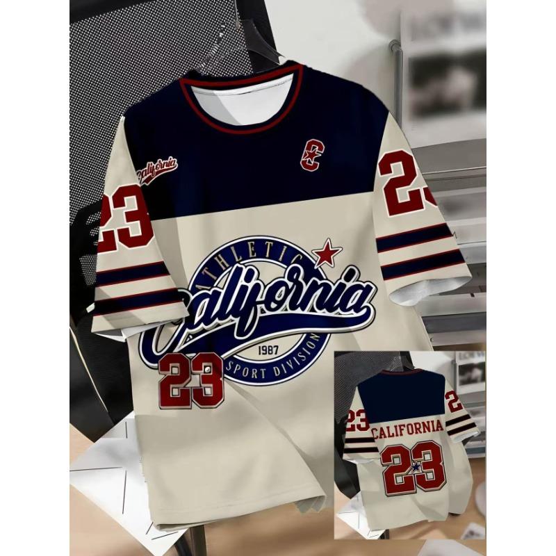 

Summer 2025 new 3D letter print personalized fashionable casual and comfortable men s T-shirt XS