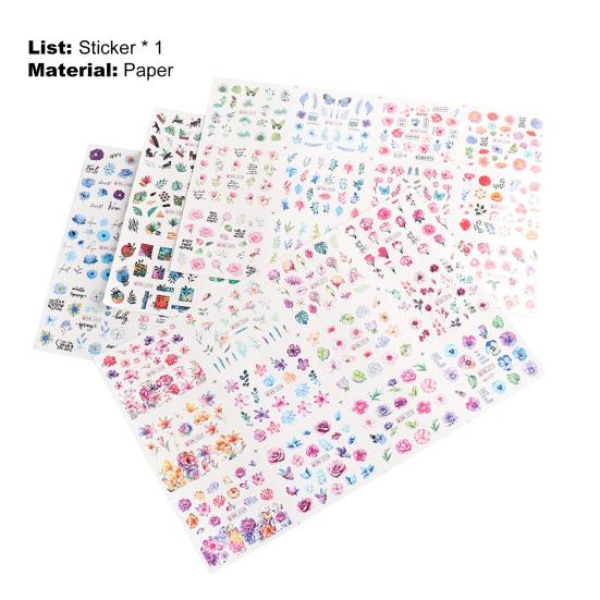 Nail Sticker Gloss Flower Printing Ultra Thin Water Blossoms Flowers Leaf Decals for
