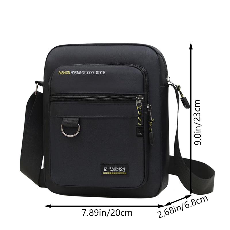 Durable Men's Crossbody Bag, Water Resistant Nylon Shoulder Purse with Multi-pocket Design for Daily Commute & Travel