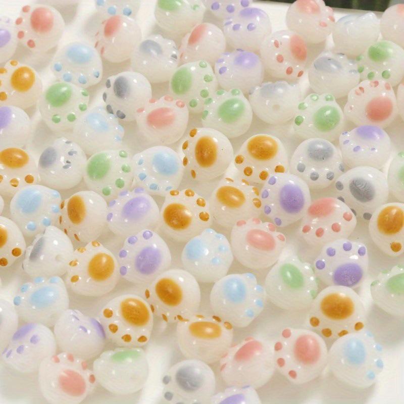Acrylic Carbon Burned Cat Paw Print Beads for DIY Jewelry & Accessories.