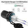 Quick Charge 3.0 Dual USB Charger Socket,Waterproof 12V/24V USB Outlet Dual Charger Socket with Touch Switch DIY Kit for Car, Golf Cart, Boat and More