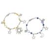 Fashionable Punk Bracelet Fashion Wristband Beaded Bracelet Hollow Star Charm Bracelet Alloy Texture for Daily Party