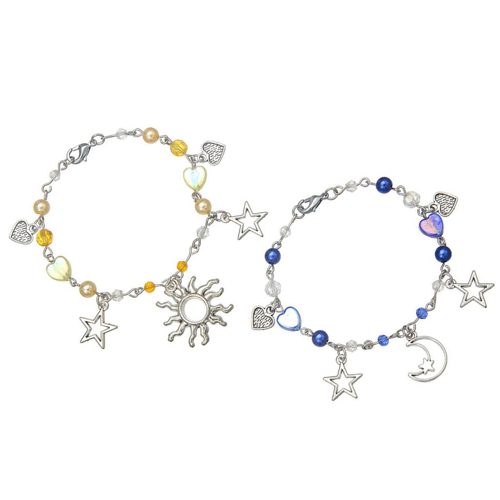 Fashionable Punk Bracelet Fashion Wristband Beaded Bracelet Hollow Star Charm Bracelet Alloy Texture for Daily Party