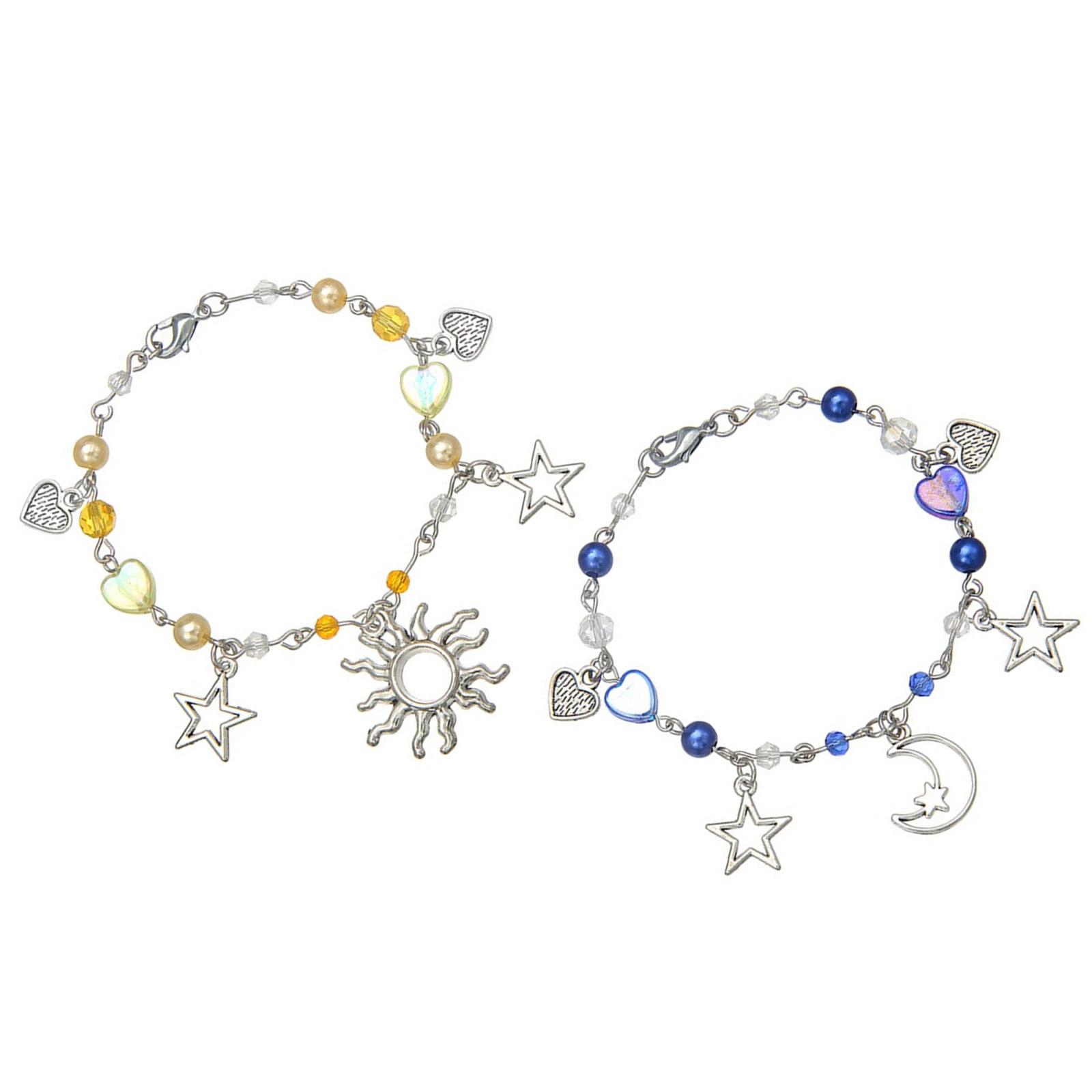 

Панк-браслет, ажурный браслет со звездой и луной, браслет с бусинами, регулируемый браслет-цепочка, текстура сплава для повседневного ношения 4