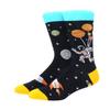 Unisex Malerei Stil Astronaut Mann Socken Baumwolle Harajuku Bunt Vollsocken Damen Weltraum Streetwear 1 Paar Größe 38-46