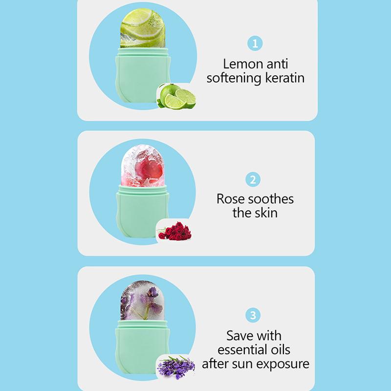 Silicone Ice Facial Roller Face Lifting Contouring Tools Ice Cube Cooling Facial Edema Eye Body Massager Beauty Skin Care Tools