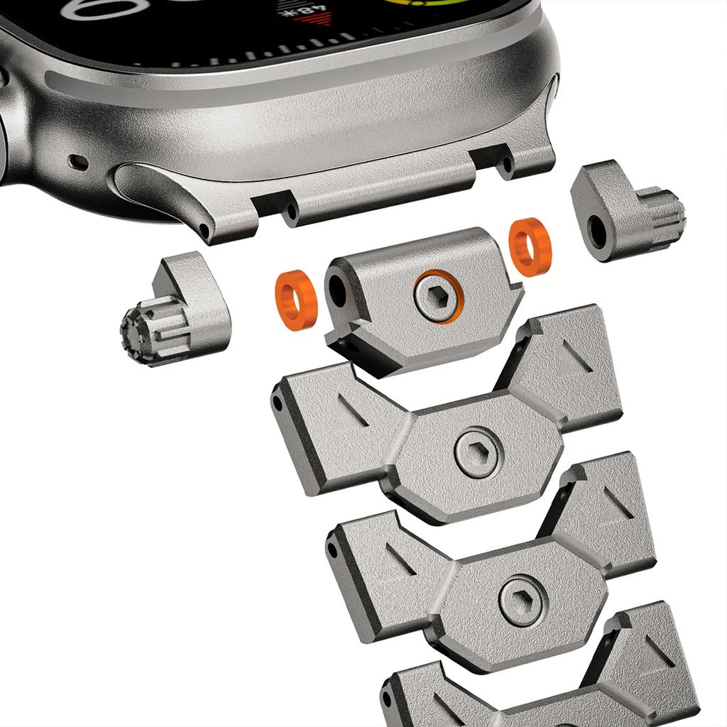 Luxury Titanium Color Strap for Apple Watch 10 Ultra 2 Band 49mm 45mm 44mm 42 Metal Stainless Steel Bracelet Iwatch 9 8 7 6 5 SE