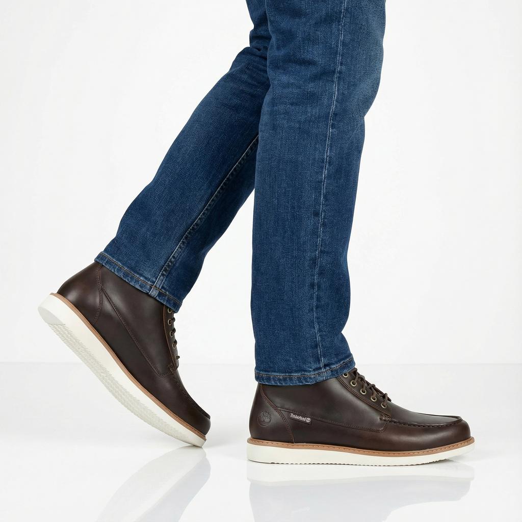 Timberland Newmarket Mid Chukka Boot - Men's Ankle Boots Boots Leather Brown TB0A6AZE-EM4 ORIGINAL