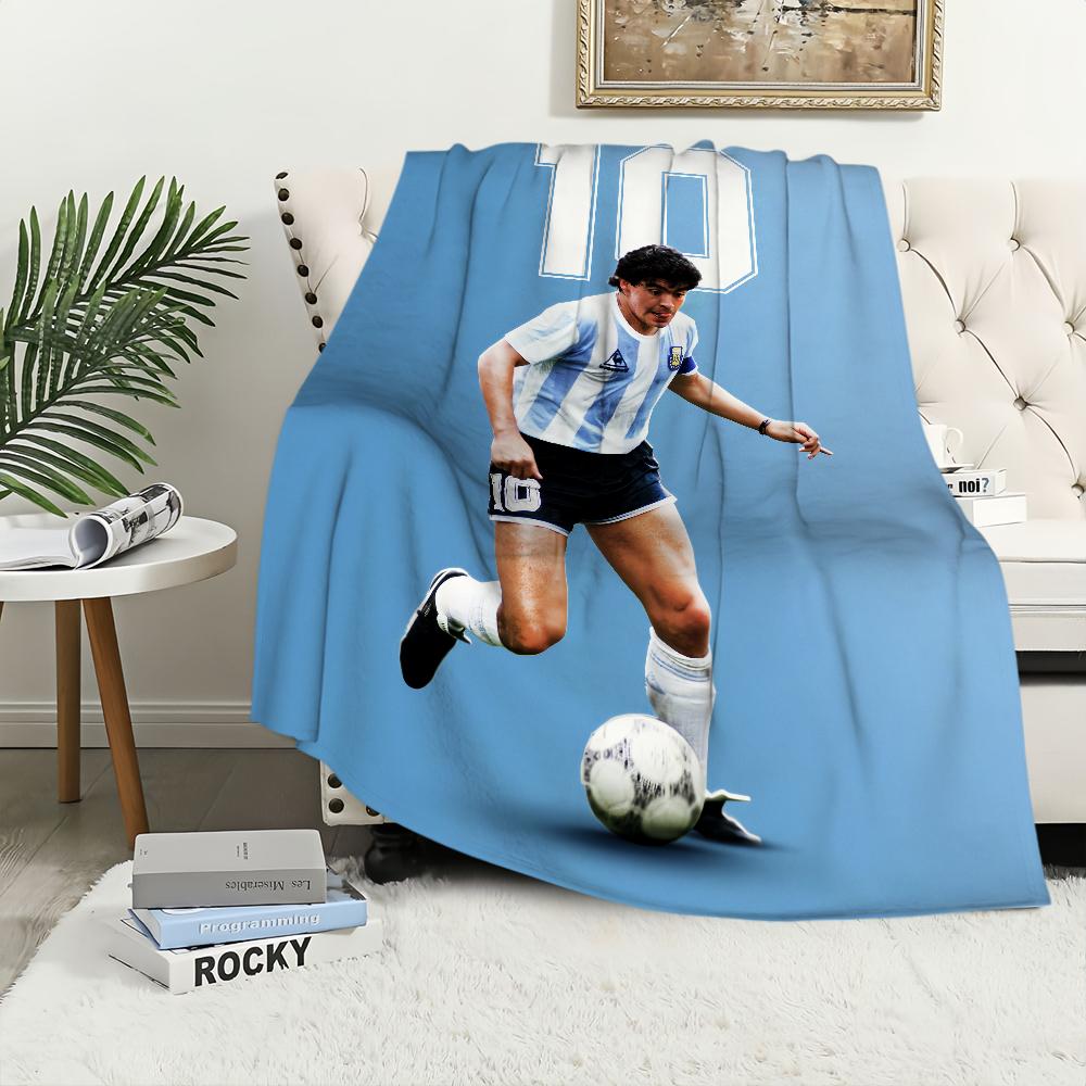Football Player Blanket Plush Nap Sofa rug D-DiegoS for Living Room Office Bedroom M-MaradonaS Birthday Home Travel Kid Gifts