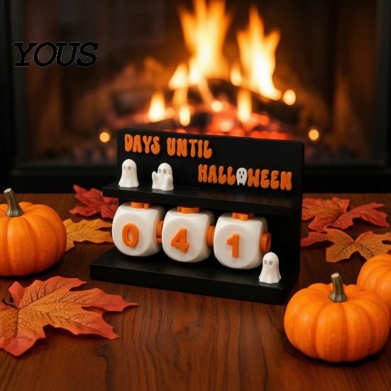 Reusable Holiday Counting Tool Halloween Countdown Calendar, Days Until Tabletop Ornament, Block Indoor Festive Table Ornament Advent Calendar