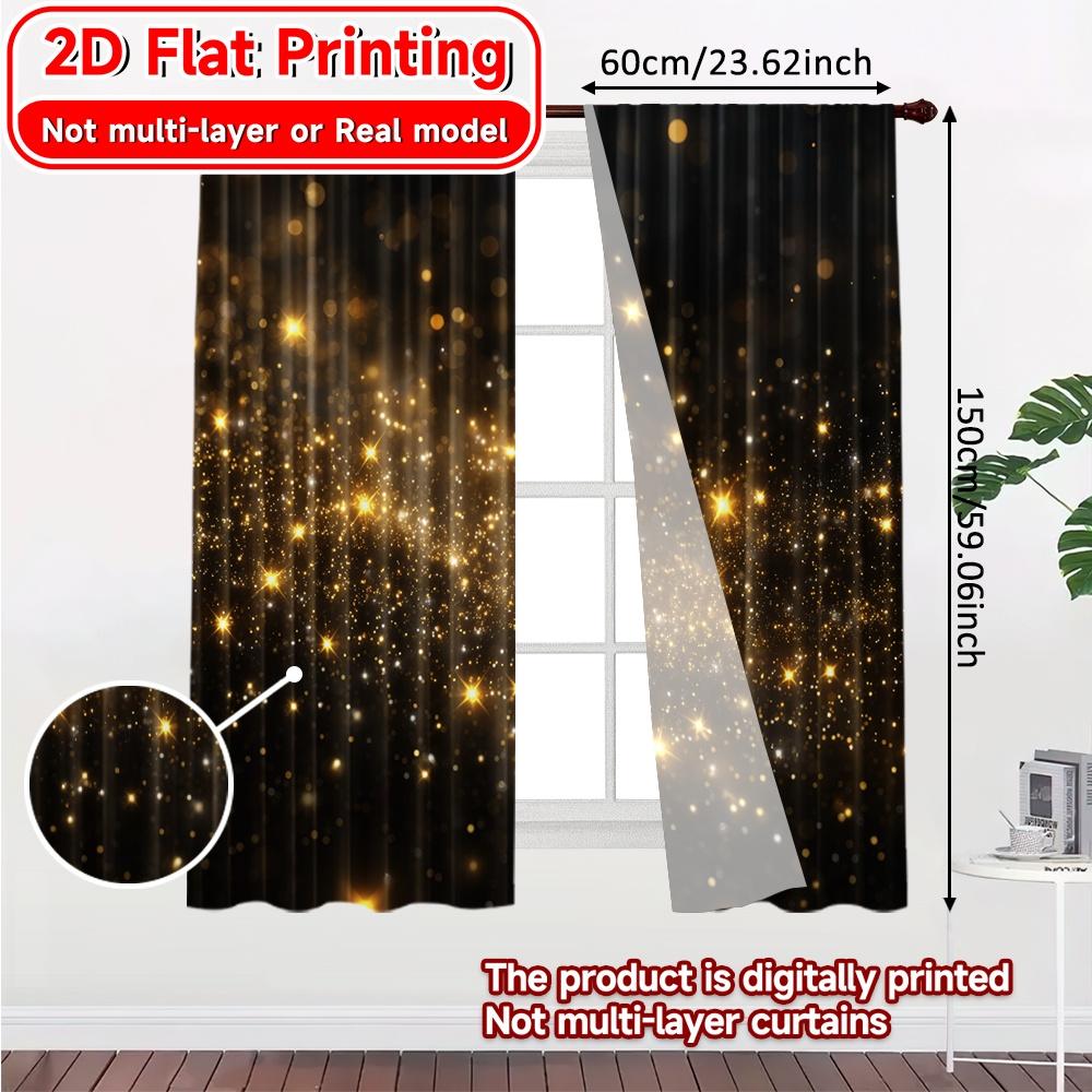 2D Flat Printing  2pcs  Celebration(2) Pattern Modern Curtains Fabric Curtains Festive Perfect for Translucent Curtains