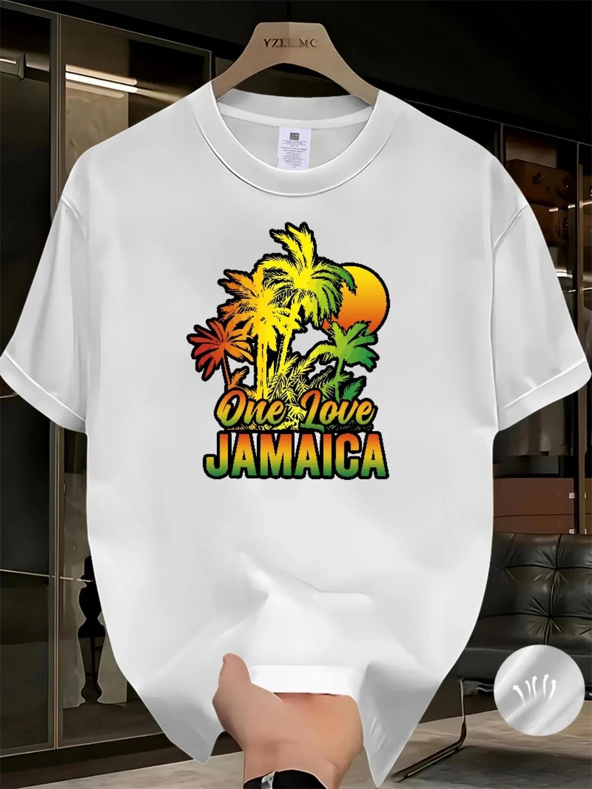 One Love Jamaica Rasta Reggae Palm Tree Sunset Graphic T shirt 3XL