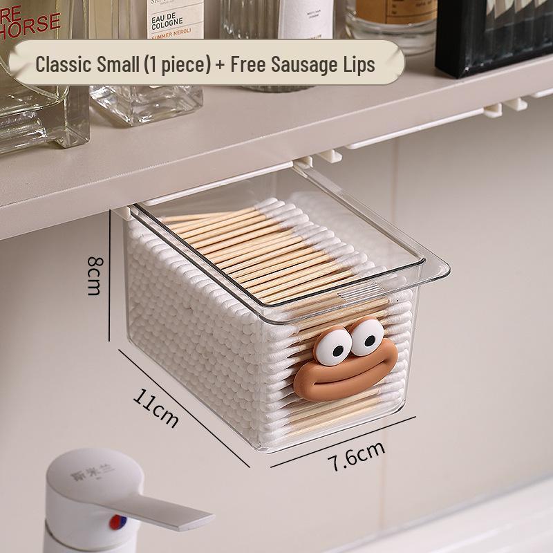 

Коробка для хранения в ванной с зеркалом, выдвижным ящиком и пыленепроницаемой выдвижной полкой для ватных палочек и макияжа.