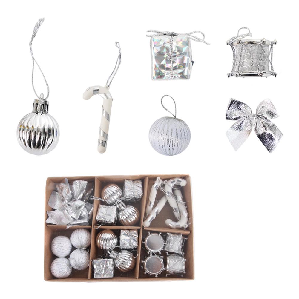 

Christmas Tree Decorations Set of 24 Gold Ornaments with Candy Canes Boxes Bows Drums and Balls for Holiday Decorating