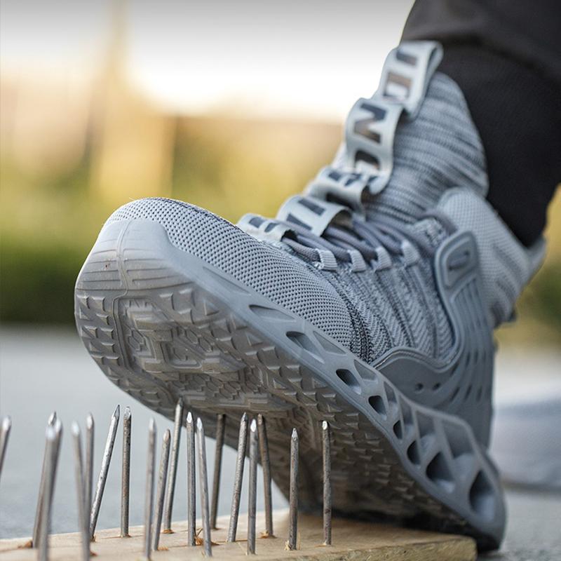 Lightweight Work Safety Boots Men Sport Safety Shoes Breathable Anti-Puncture Protective Work Shoes Men Steel Toe Work Sneakers