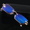 Anti Blue Rays Reading Glasses Men Women Vintage Rimless Presbyopia Eyewear Fashion Business Hyperopia 0 To +4.0