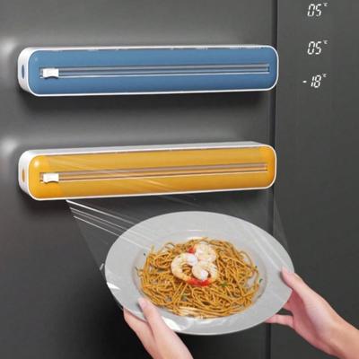 1 Piece Kitchen Cling Film Dispenser, Convenient and Fast Cling Film Cutting Machine, Household Magnetic Suction Wall Mounted