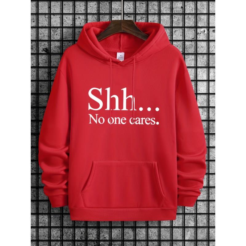 Hooded Sweatshirt, Solid Color Printed Hoodie Top, Loose Fit, for Spring Autumn and Winter